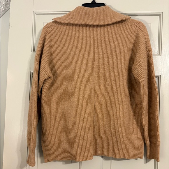 Madewell Camel Ribbed Cowl Neck Sweater size small - Picture 3 of 5